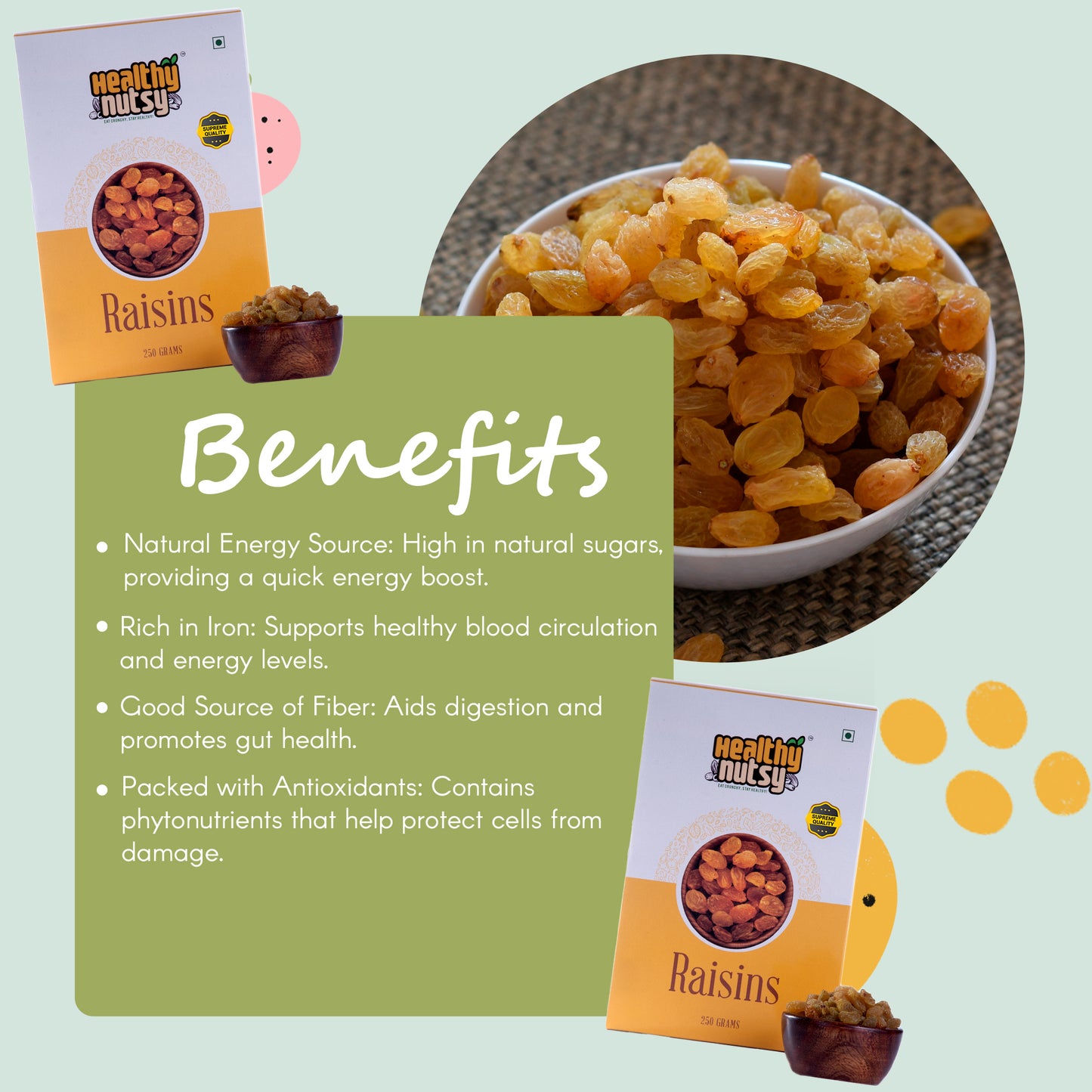 Supreme Raisins | Naturally Sweet, Fiber-Rich Dried Grapes