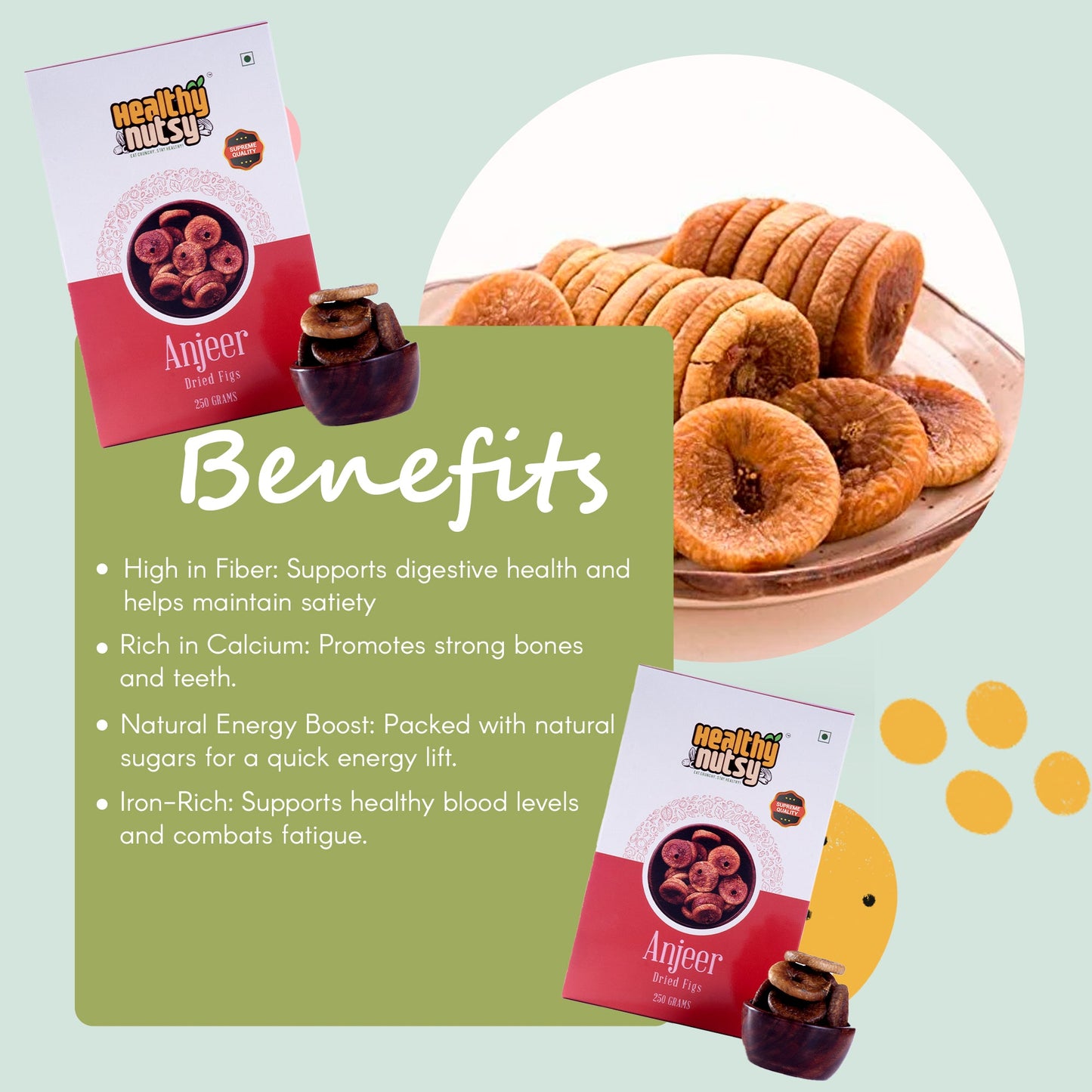 Premium Anjeer – Naturally Sweet Dried Figs Rich in Fiber, Calcium & Iron