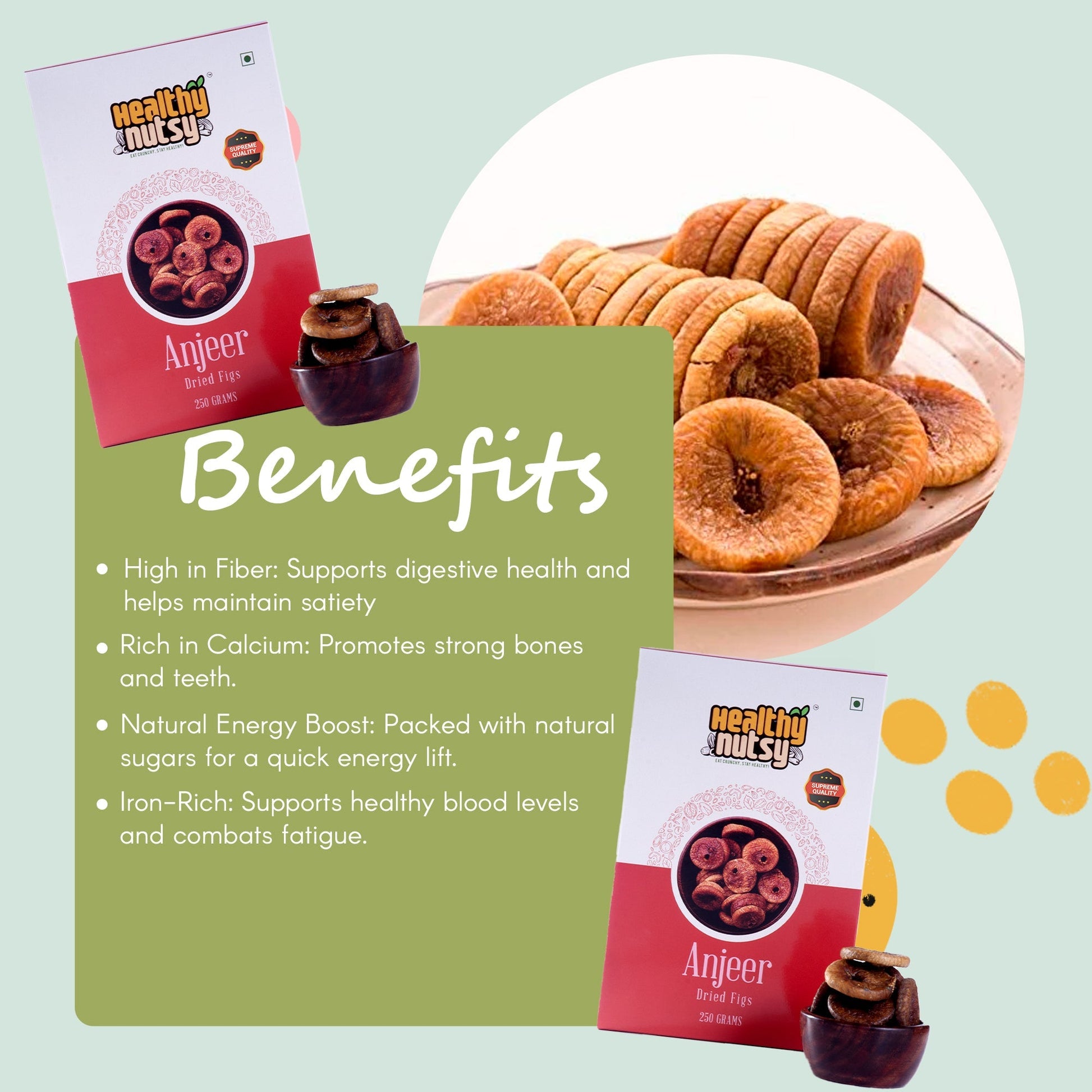 Supreme Anjeer – Naturally Sweet Dried Figs, Rich in Fiber, Calcium, and Iron