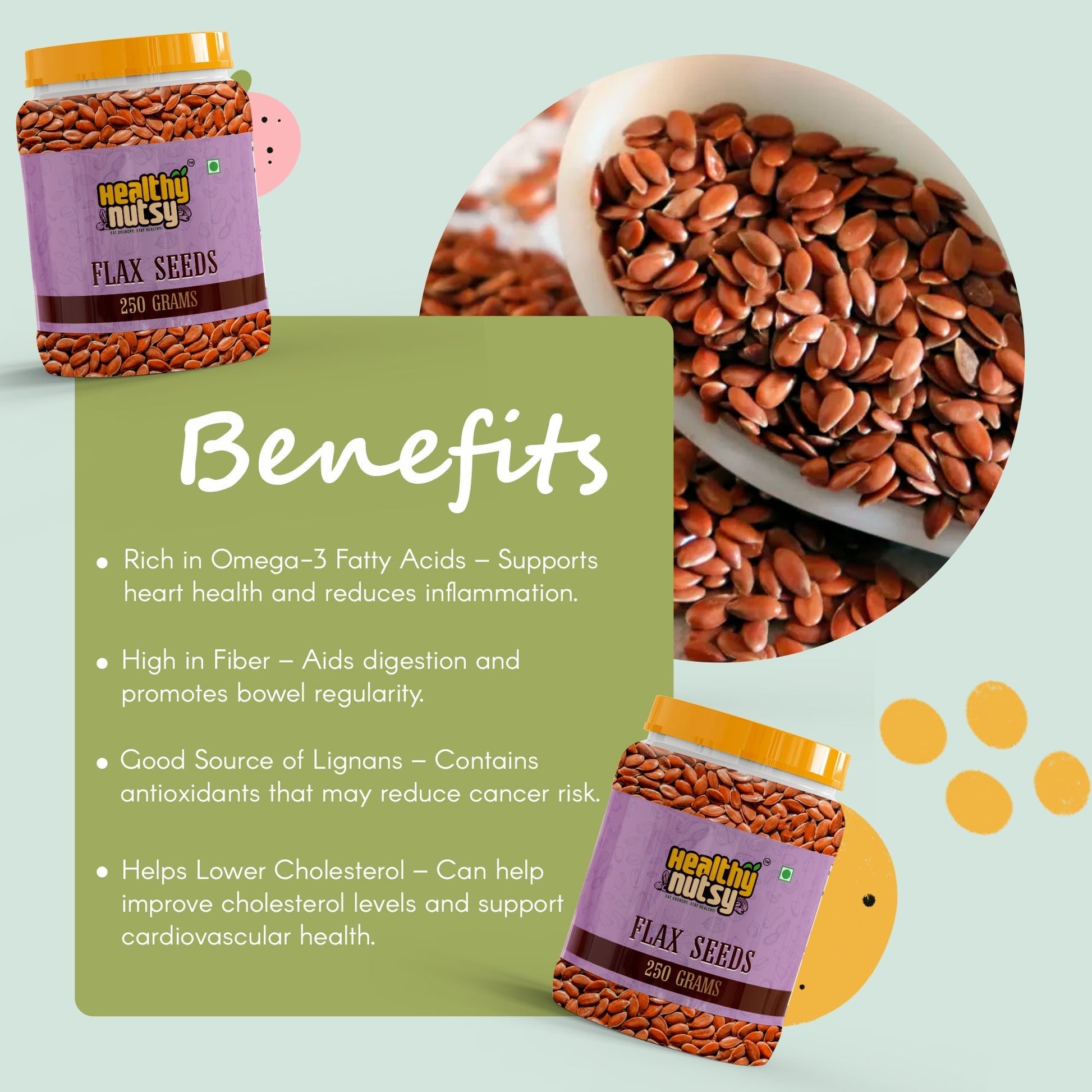 Premium Flax Seeds – Omega-3 & Fiber-Rich Superfood for Health