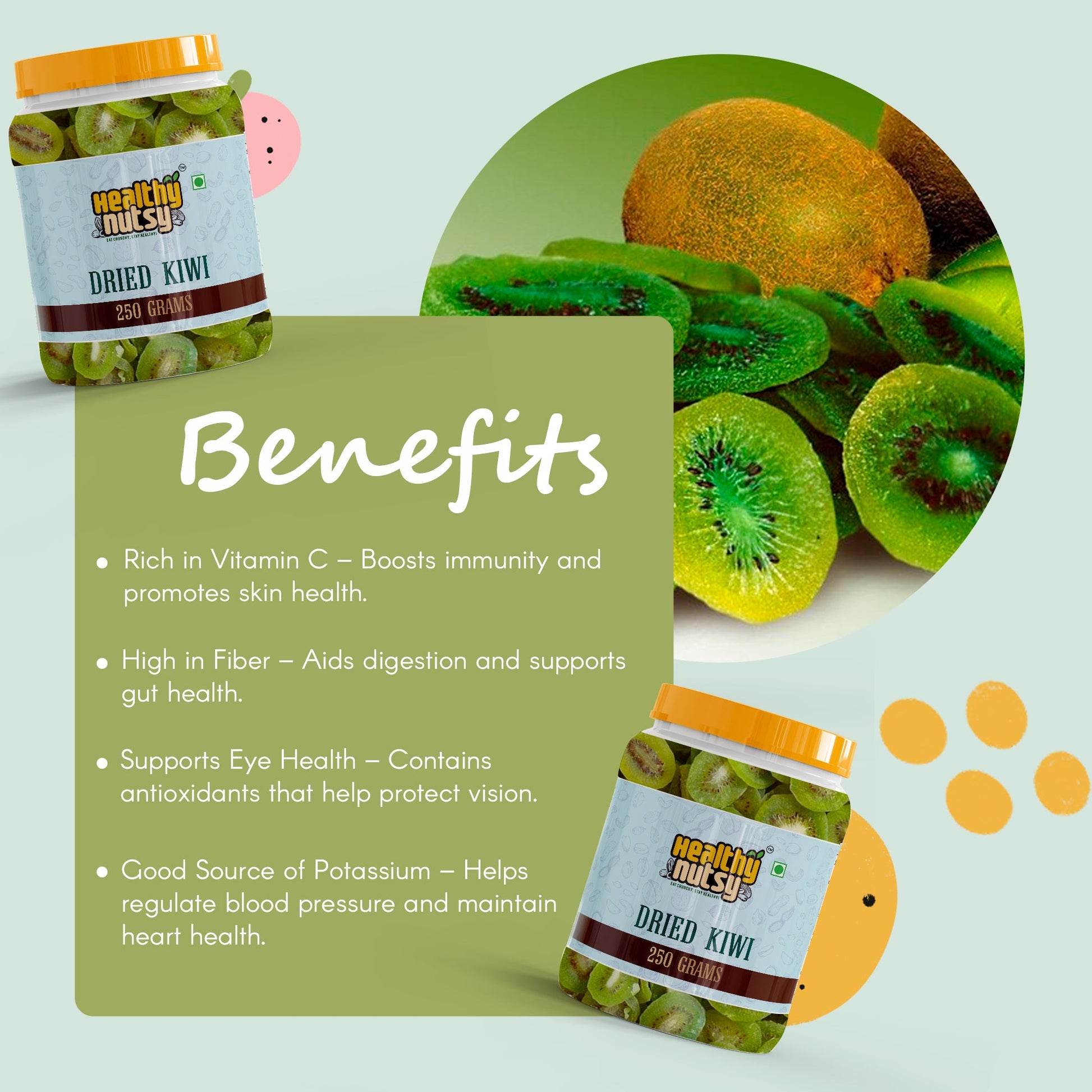 Sweet and Tangy Dried Kiwi Slices – Rich in Vitamin C and Antioxidants