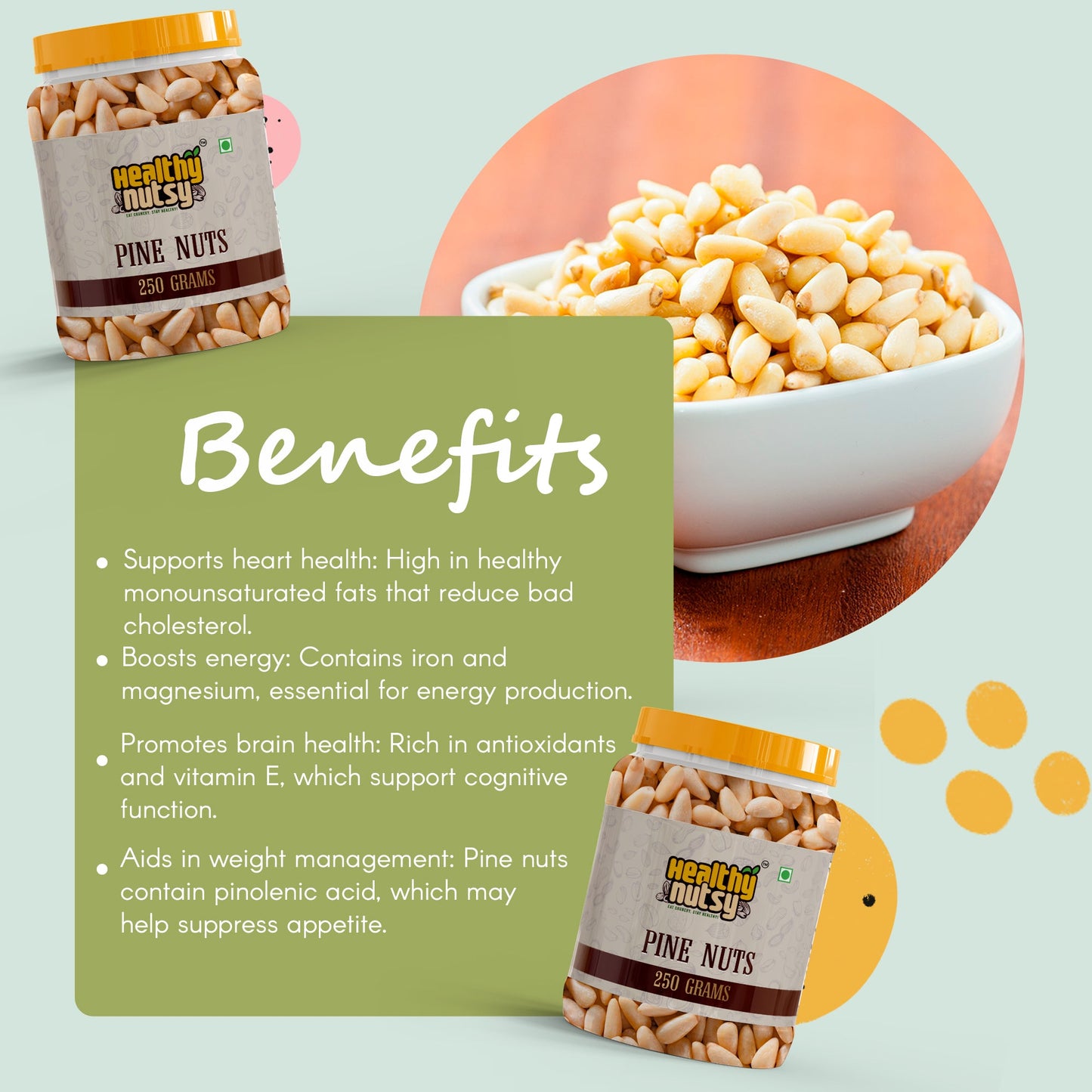 Premium Pine Nuts – Buttery Texture, Protein-Rich, and Packed with Healthy Fats